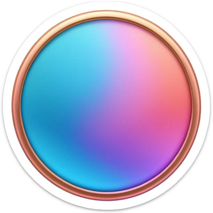 
One coin color in in gradient of turquoise, blue, pink, purple, and coral sticker