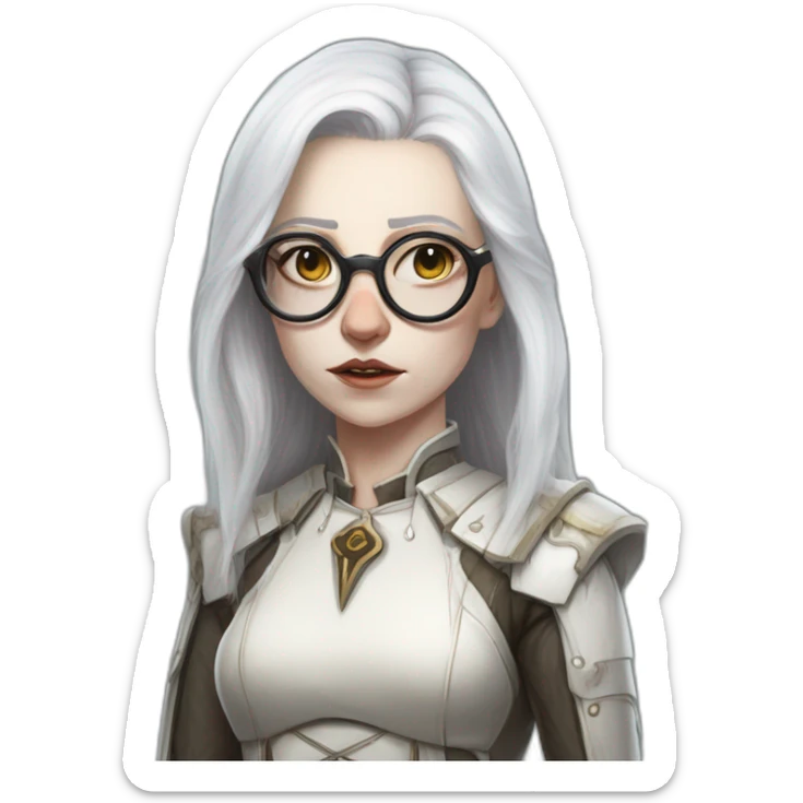 dark heresy female psyker white hairs glasses scowling pale skin scars old freckles dirty sticker