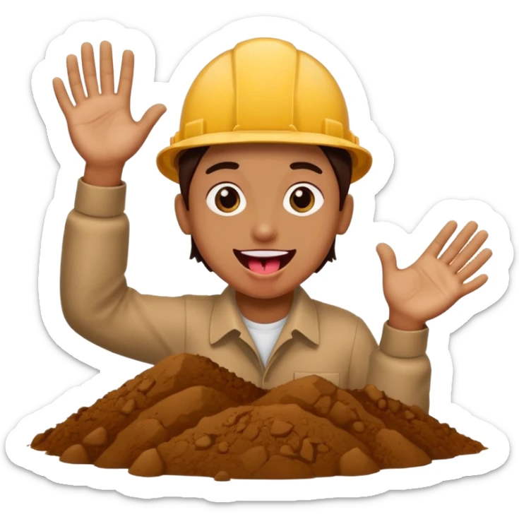 Person with tongue out and putting they’re hands out like they’re digging something sticker