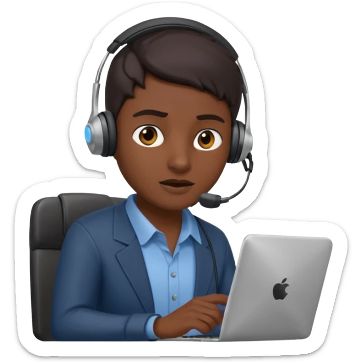 mean looking phone scammer in sketchy call center from pakistan ] sticker