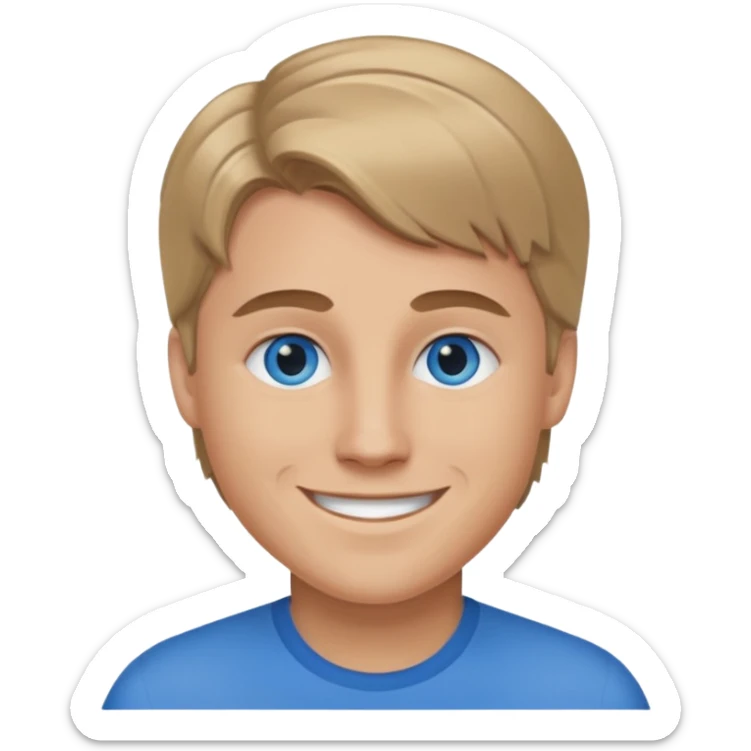 Twan Kuyper blue eyes, dark blonde hair sticker