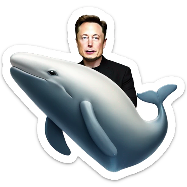 Elon musk with a whale sticker