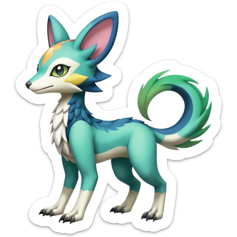 Meloetta-Vernid-Trico-Sergal-Pokémon-Fakémon-fusion-hybrid-creature sticker