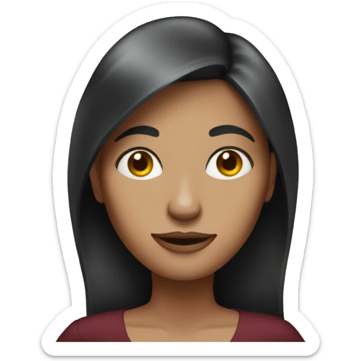 Woman dark red hair with dress with money eyes sticker