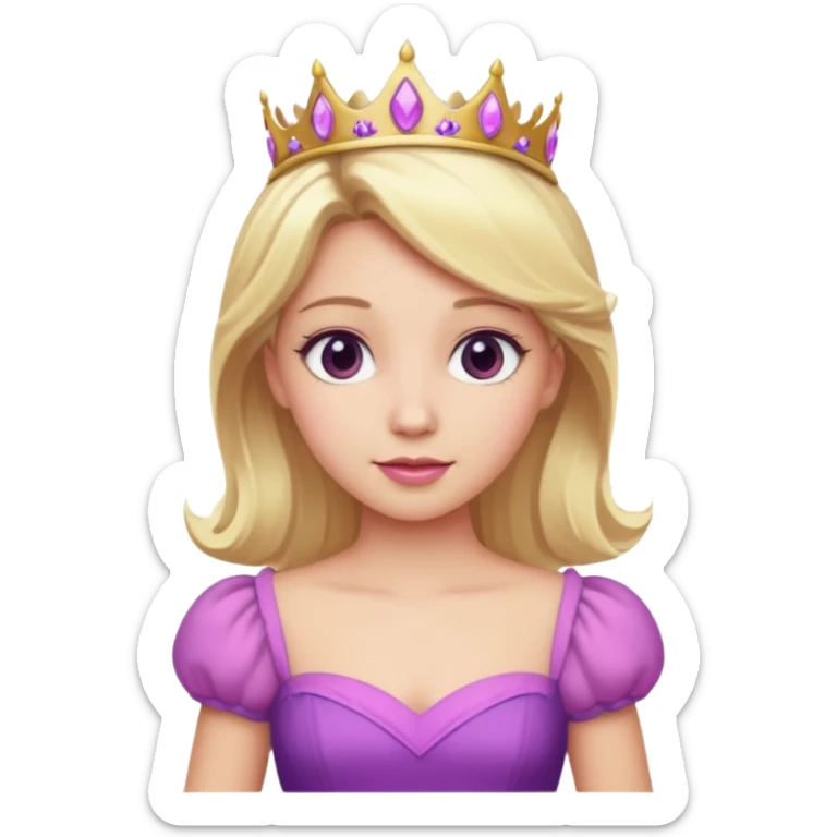 princess with blonde hair and pink and purple dress  sticker
