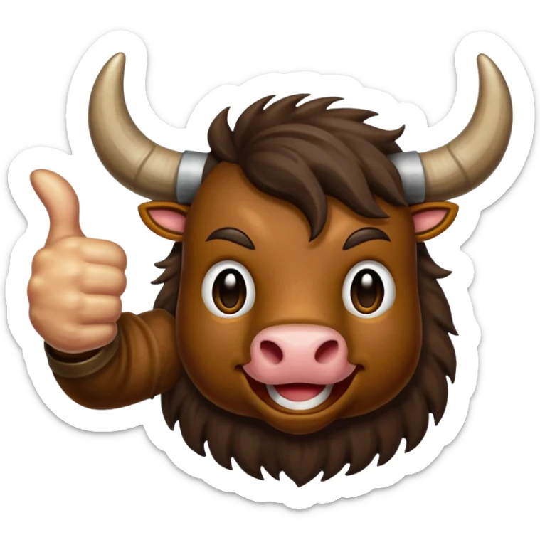 Emoji like (thumbs up) bull's hoof emoji sticker