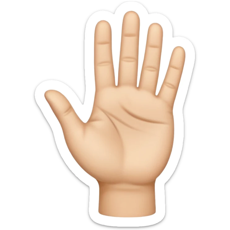  Create a emoji of an open hand but keep the thumb and little finger closed inward sticker