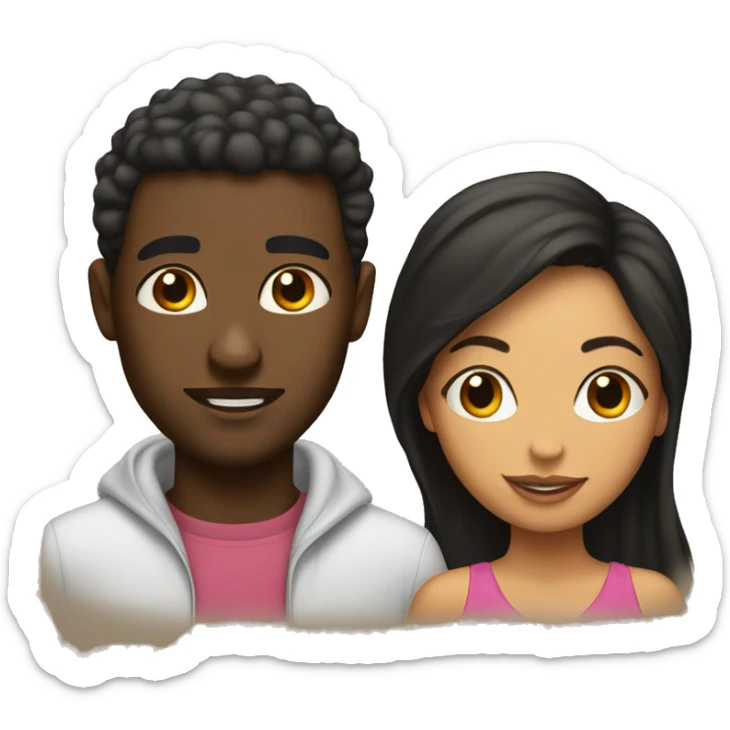 A black man and a puertorican woman in love sticker