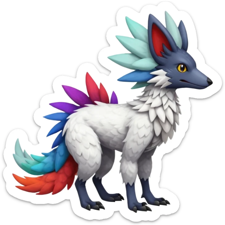 Sergal-Trico-Silvally-Fakémon-creature-fusion (full body) sticker