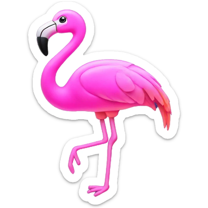 neon flamingo sign sticker