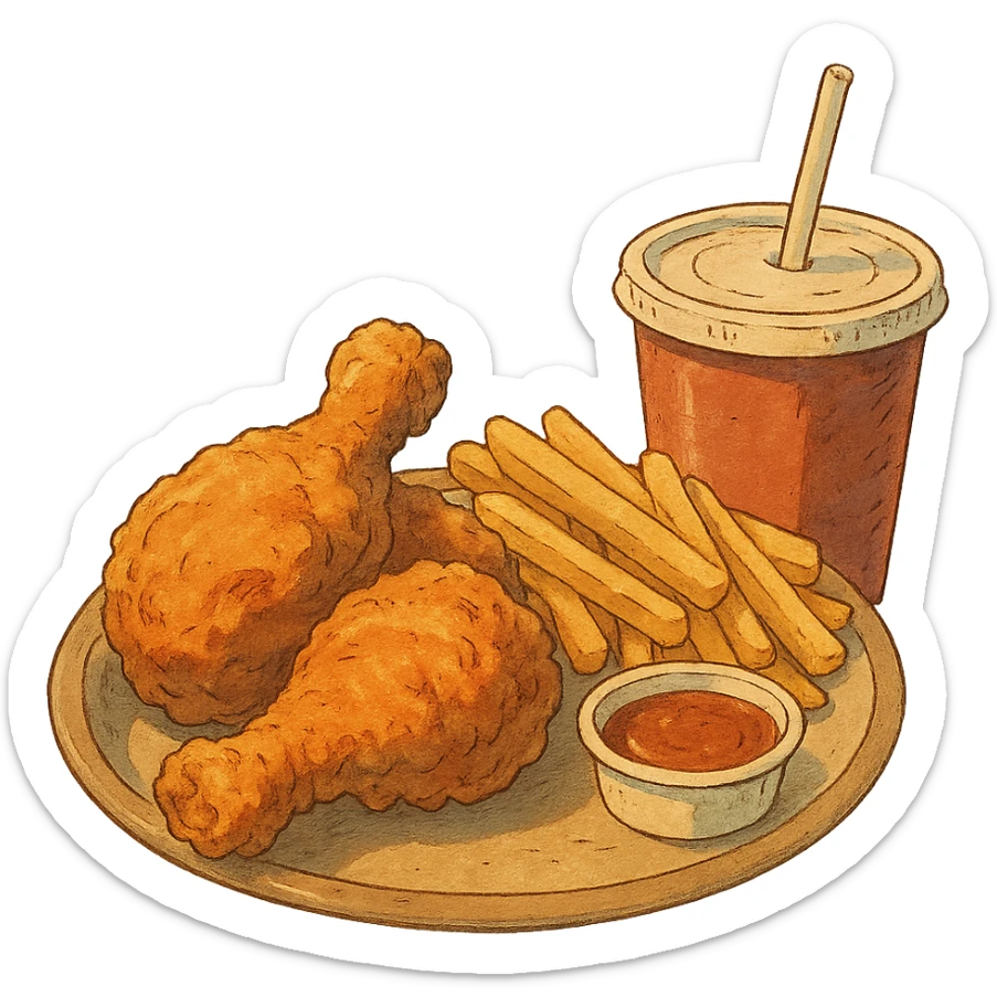 fried chicken meal sticker