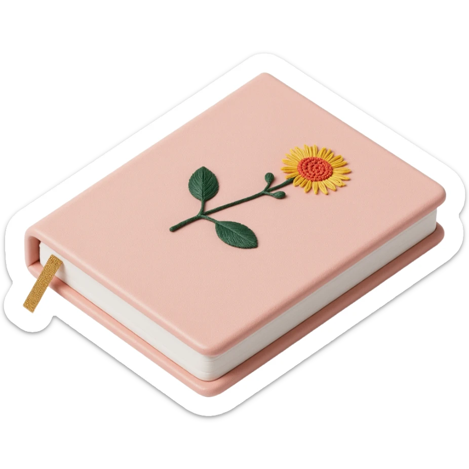 pretty floral embroidered hardcover journal sticker