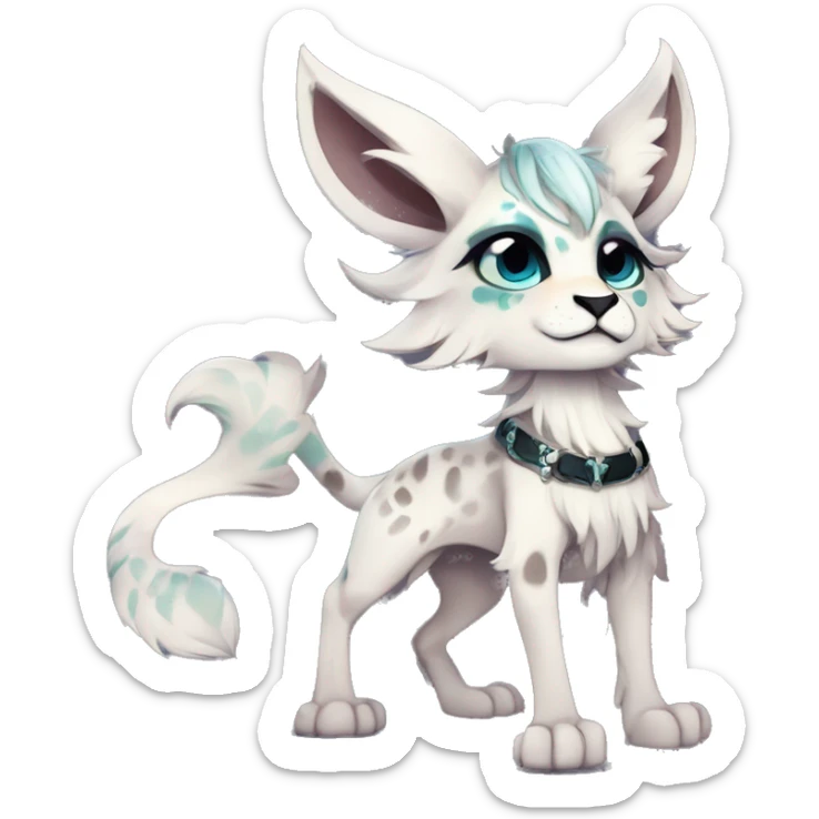 Cool cute Kawaii edgy fantasy shiny animal  fursona Fionbri vernid by griffsnuff & LiLaiRa & Falvie full body sticker