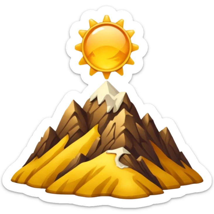 
una mezcla de sol + montaña + caminante estilo petroglifo sticker