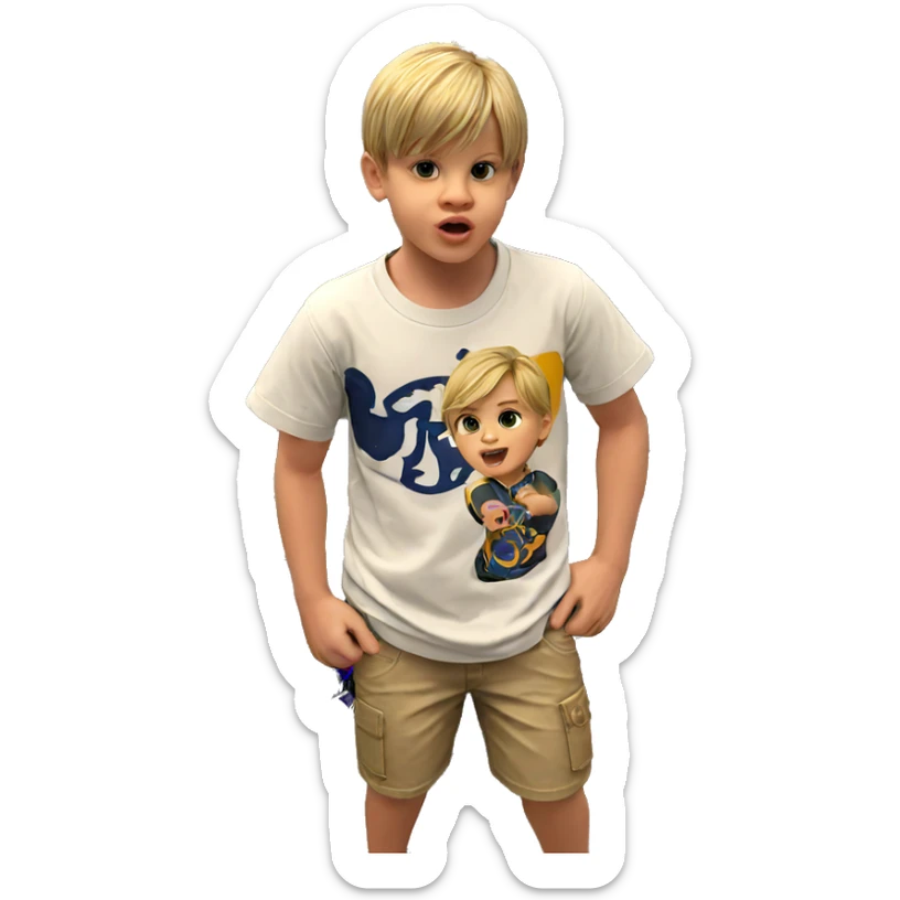 blonde boy in casual clothes sticker