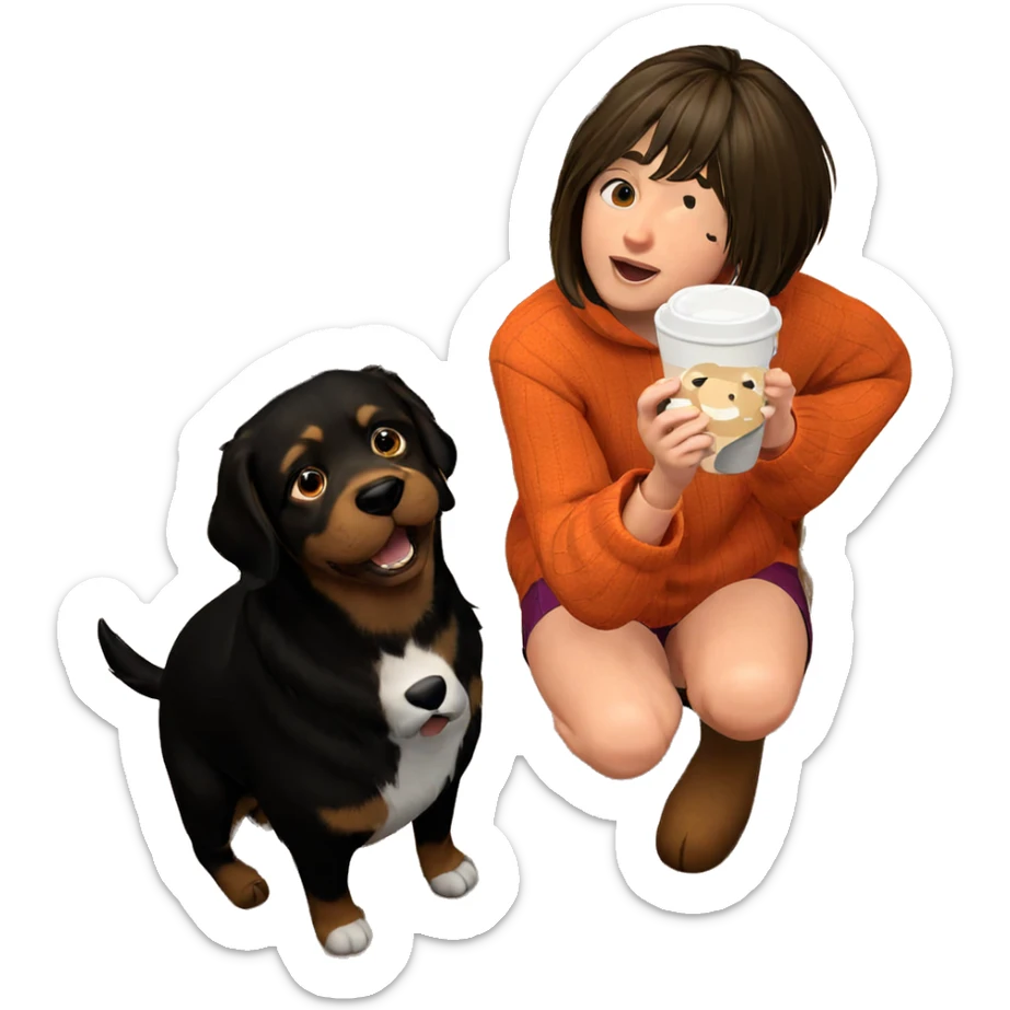 cozy indoor moment with dog sticker