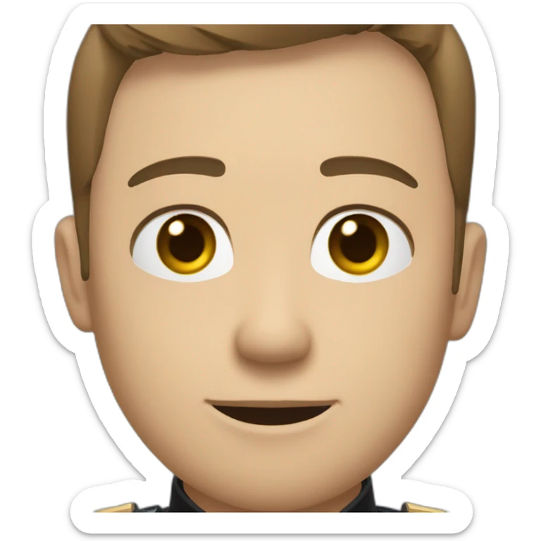 Deputy sheriff with short Brown hair and blue eyes and shoulder radio sticker