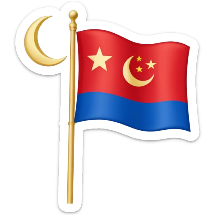 create an east turkestan flag emoji. the shape of flag is like usual flag emojis alright sticker