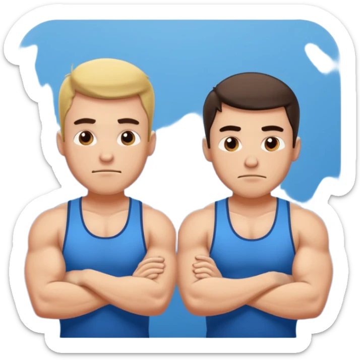 Two gym brothers. One hardworking in at gym, the other one lazy ass sticker