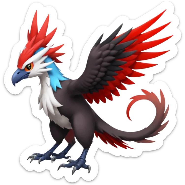 Trico-Gryphon-Braviary-Yveltal-Darkrai-Latias-Nargacuga-Silvally-fusion-creature (full body) sticker