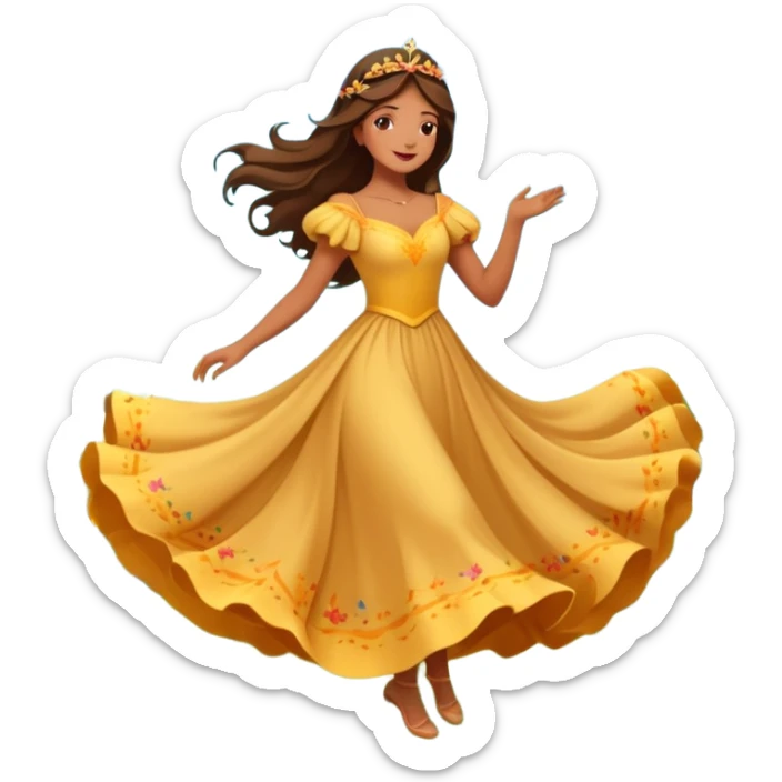 Mi princesa bailando vale entre las praderas más allá avanzando están las mariposas y el colibrí Más allá donde Cantan y danzan las mariposas y los colibrís resuenan los cantos del cielo (emmi), sticker