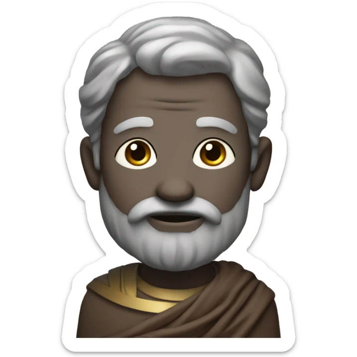 A cute version of Zeno of Citium (the stoic philosopher) on a plain background sticker