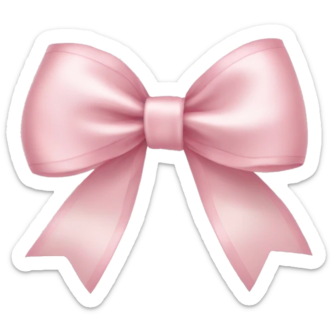 light pink ribbon bow sticker