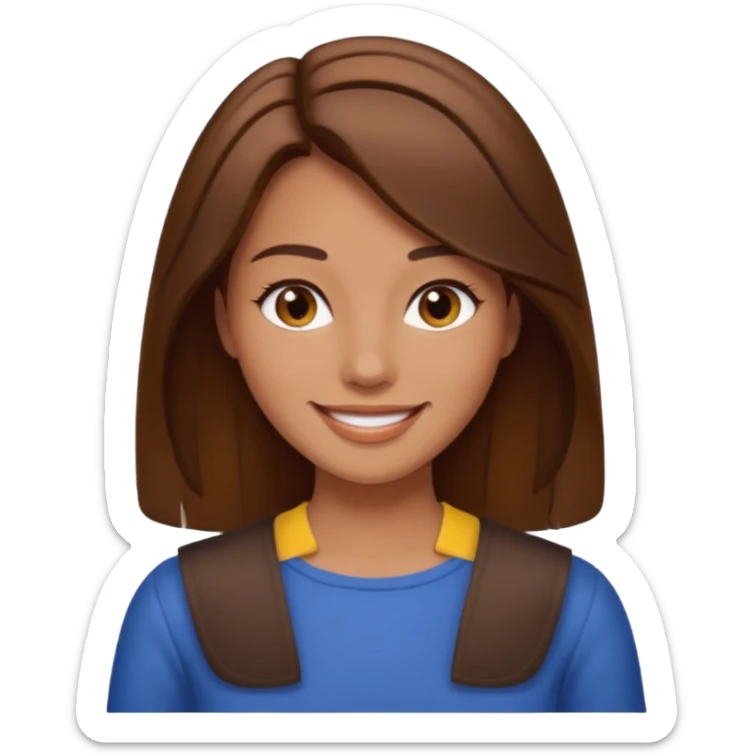 can you draw an emoji of a woman with hair parted down the middle sticker