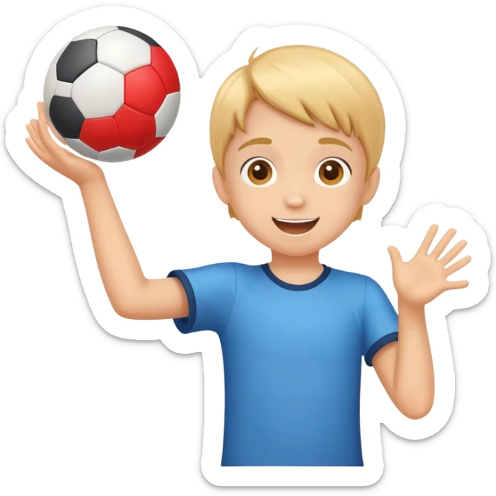 child throwing a ball, cheerful and energetic, motion lines to show action sticker