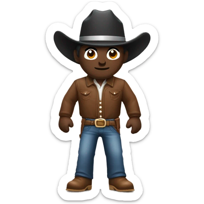 cowboy emojiwith cap insead of cowboy hat and with darkskin sticker