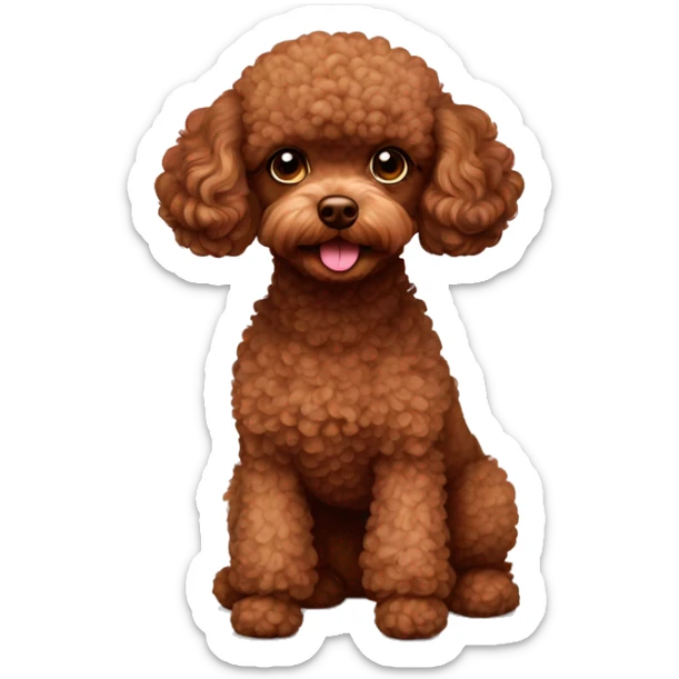 Brown toy poodle sticker
