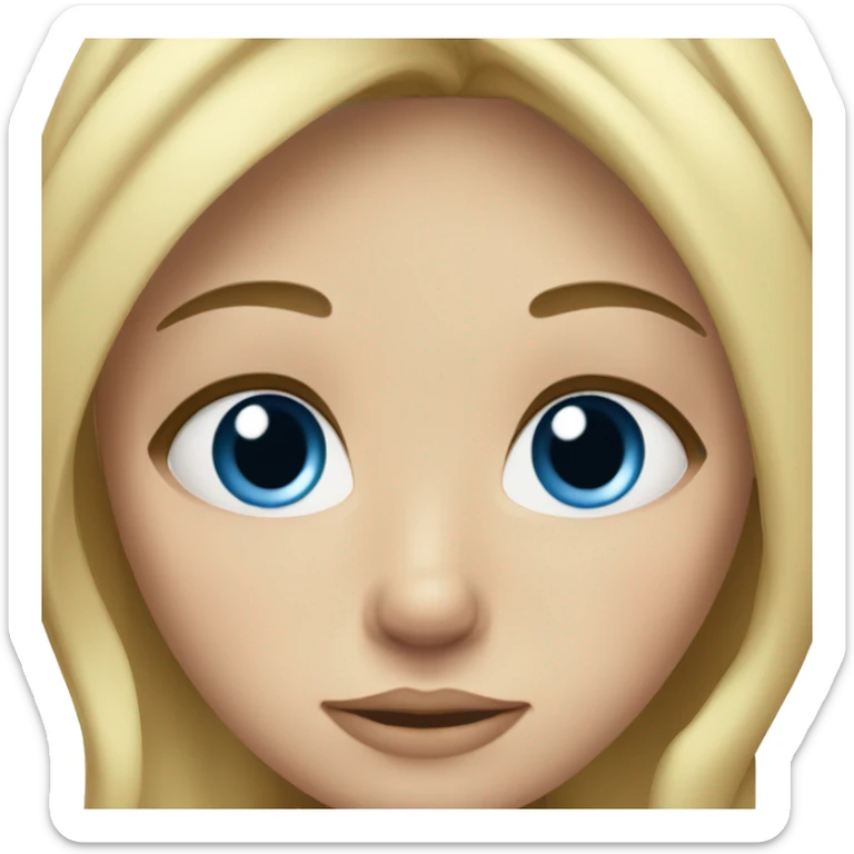 a girl with blue eyes and freckles, blonde hair and dark roots sticker