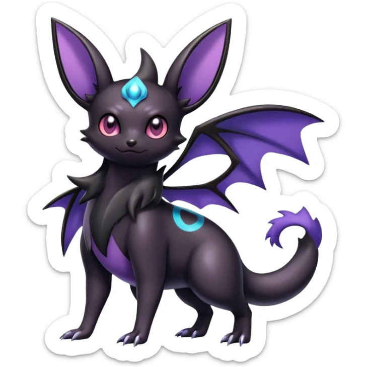Shiny Dark Noibat-Umbreon-Nidorino-fusion-hybrid full body sticker