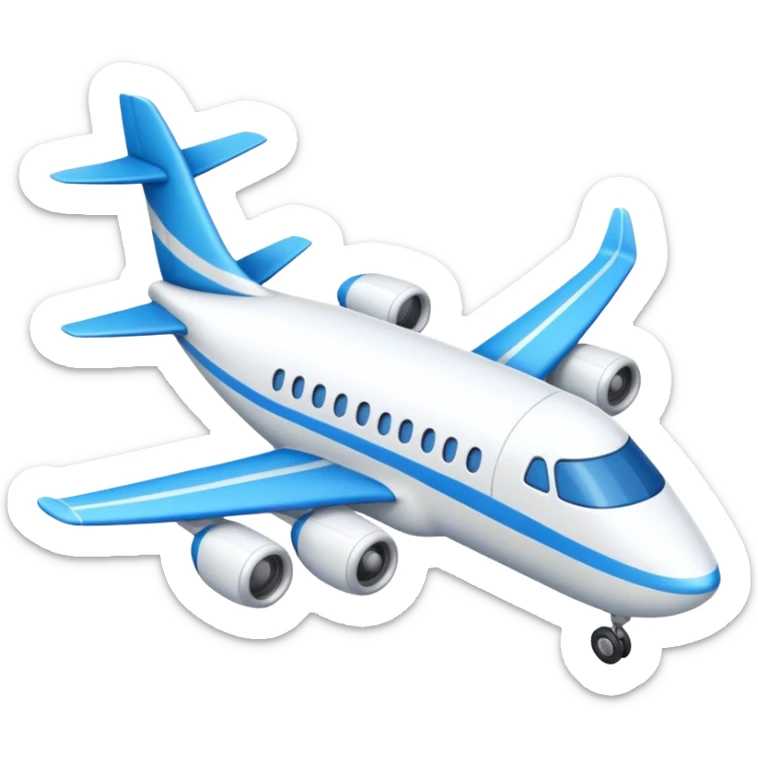 travel-themed emoji for AsiaLuxe Travel combining blue wavy lines with small airplane element sticker