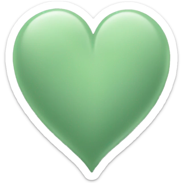 Sage green heart sticker