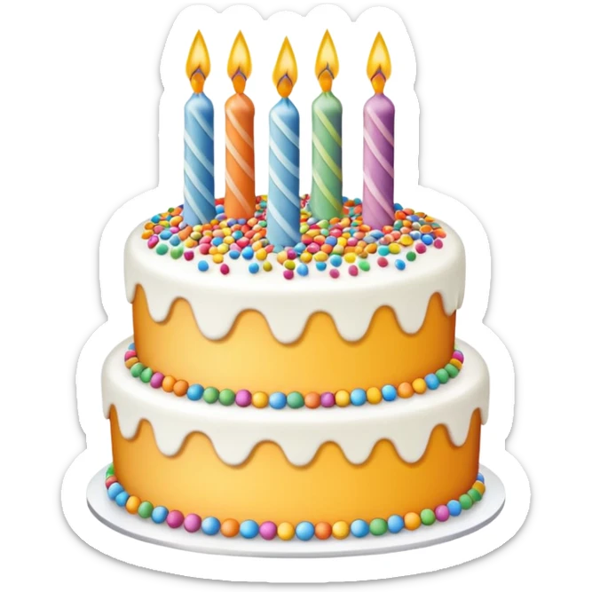 Birthday cake sticker