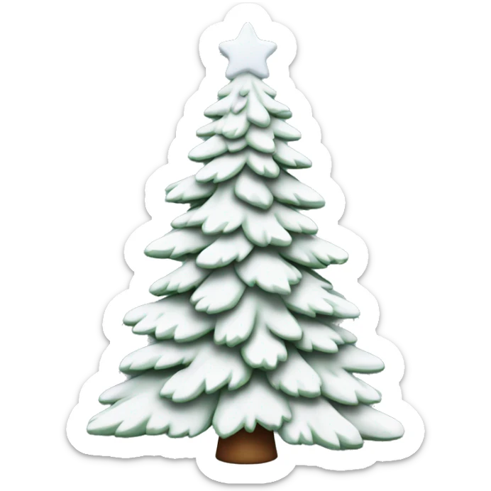  actual white fir christmas tree isolated.  sticker
