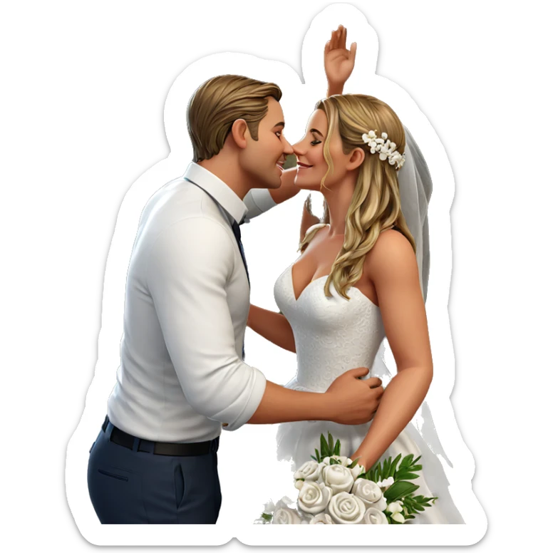 romantic wedding couple moment sticker