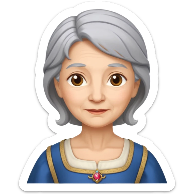 The kind and amiable grandmother in medieval fairy tales sticker