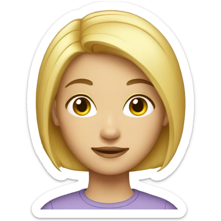 blonde girl with short hair in  sticker