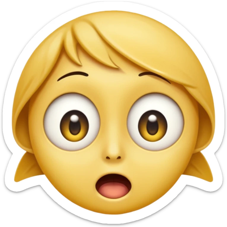 a face with a large opened mouth in emoji of whatsapp syle sticker
