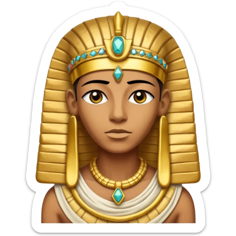 Mummy Pharaoh: Bandaged body with golden headdress and jeweled amulet.
 sticker