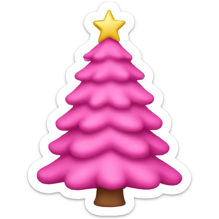 pink christmas tree sticker