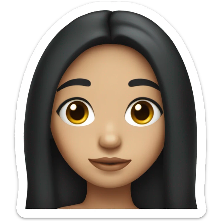Pretty hispanic girl with big eyes and long black hair sticker