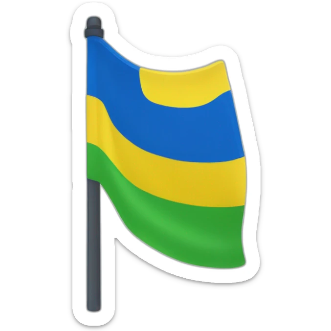 Una bandera de una franja en azul, una franja en amarillo y una franja en verde sticker