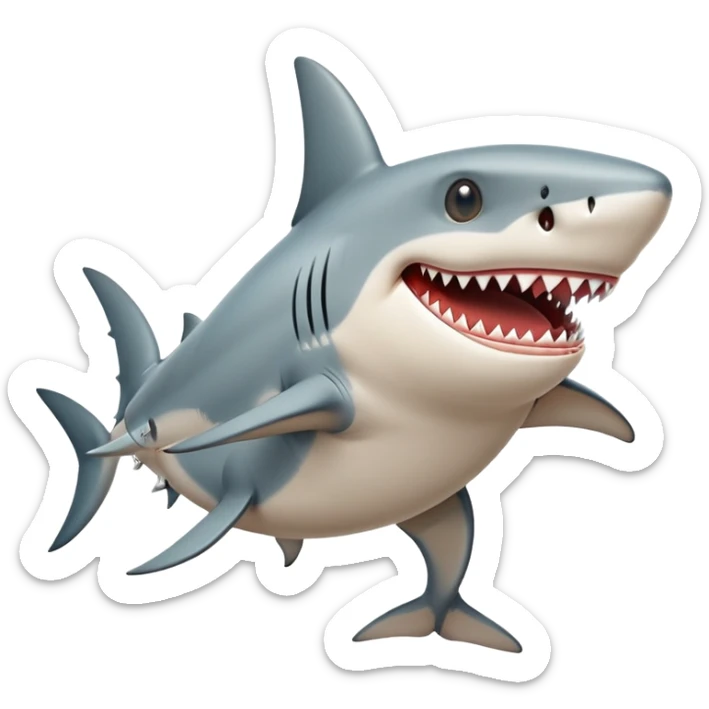 Shark wearing shoes and he has only 2 legs Italian brainrot tralalelo tralala sticker