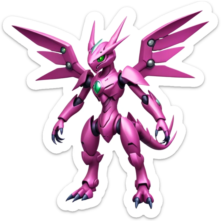  Cool Edgy Shiny Ethereal Legendary Digimon-Genesect-Palkia-hybrid full body sticker