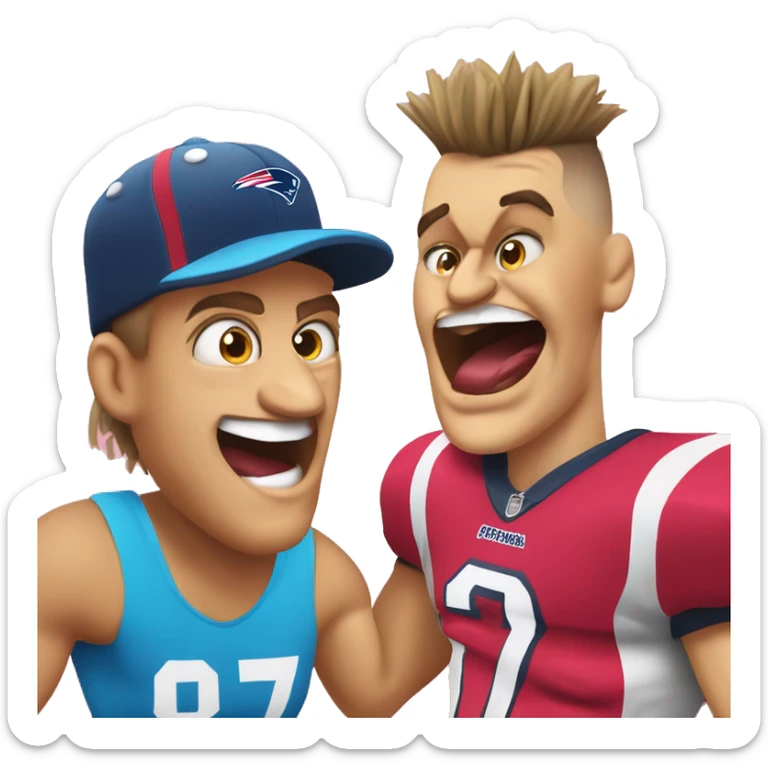 baby gronk talking to livy dunn in ohio with a grimace shake while watching skibidi toliet sticker