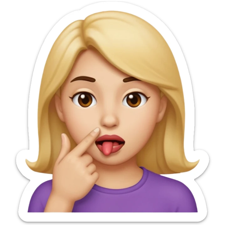 Emoji coquin avec le doigt dans le coin de la bouche 😏 avec ce regard là et cette tête qui se mord le doigt  sticker