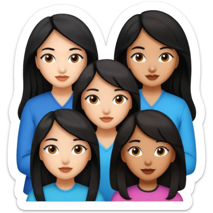 Katseye music group 6 members all girl 2 brown girl 1 korean 1 latina 1 girl with black hair sticker